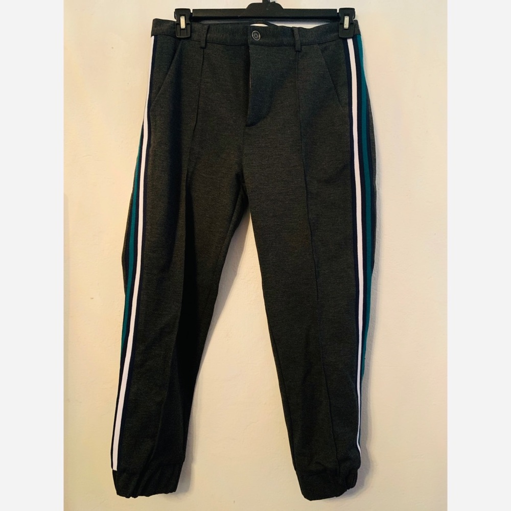 Mens Joggers Medium Grey with Stripe